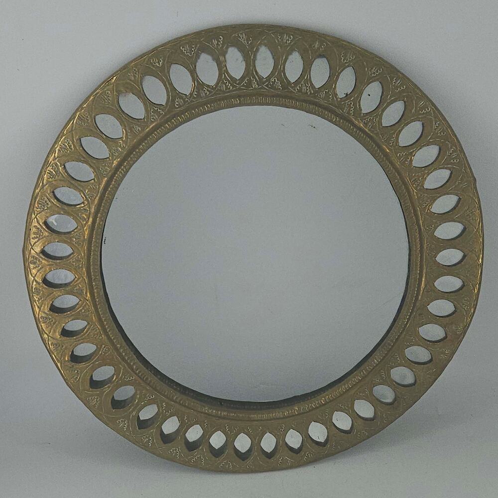 Vintage Moroccan Wall Hanging Mirror Brass Hand Made Decorative